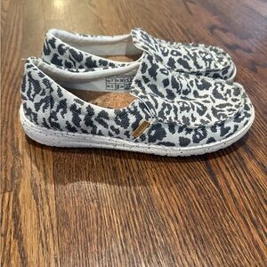 Leopard Print Hey Dude Slip On Shoes
